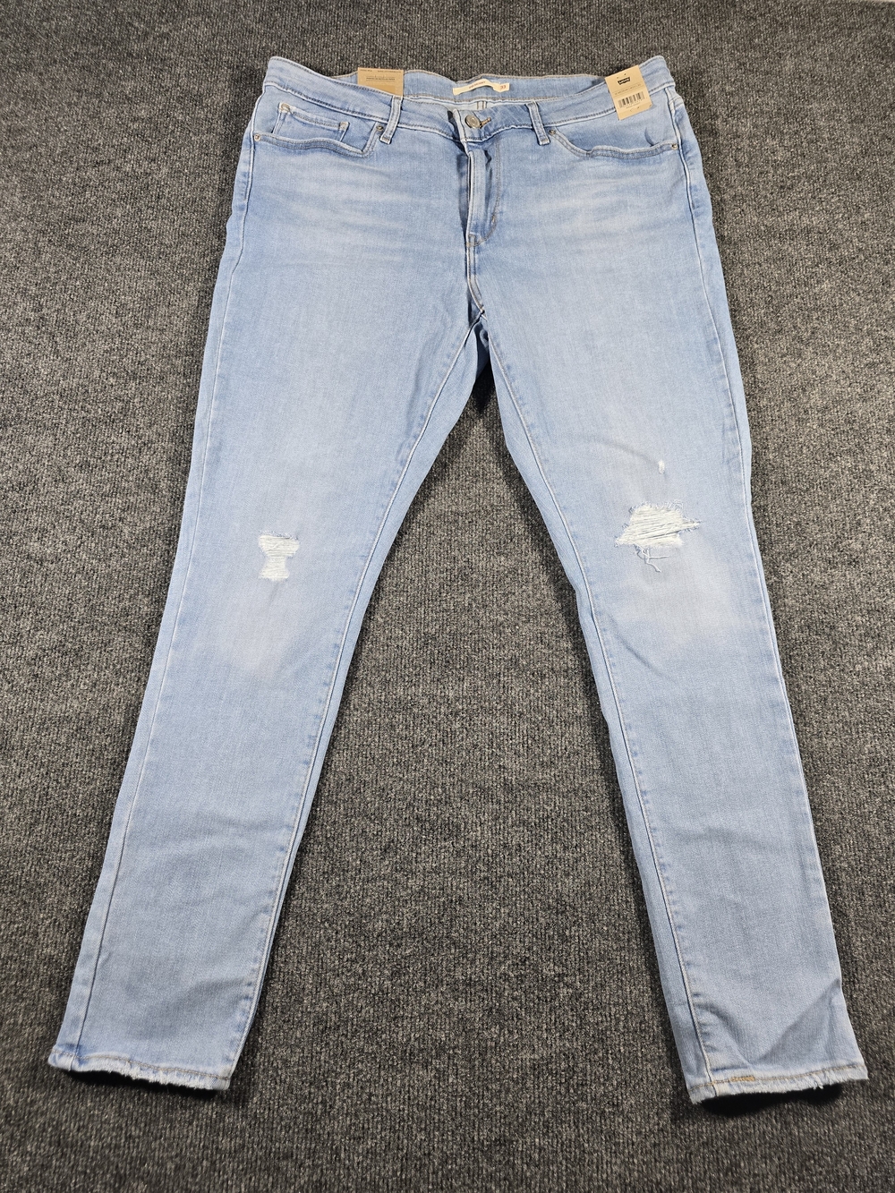Levi’s 711 Skinny Jeans Size 16 M W33 Light Wash Distressed NWT